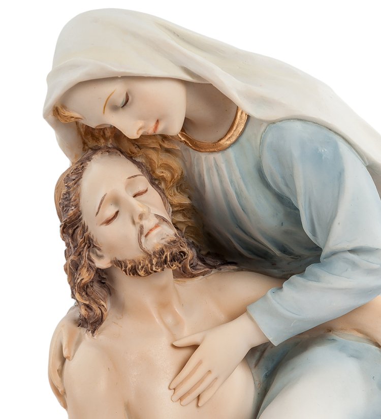 Статуэтка Пьета в голубом одеянии Veronese WS-504, портретный вид
