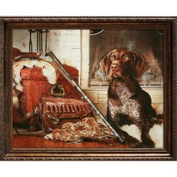 Картина После охоты (в багете) c кристаллами Swarovski