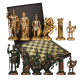 Шахматы на коричневой доске Греко-Романский период Manopoulos MP-S-11-A-44-BRO, разборный вид фигур