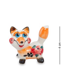 Статуэтка маленькая Лисичка Цветная гжель
