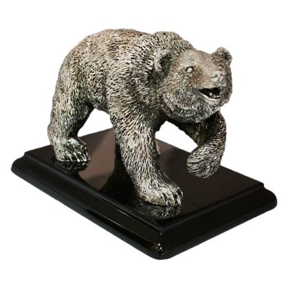 Скульптура Медведь на подставке, Размер 17x10 см