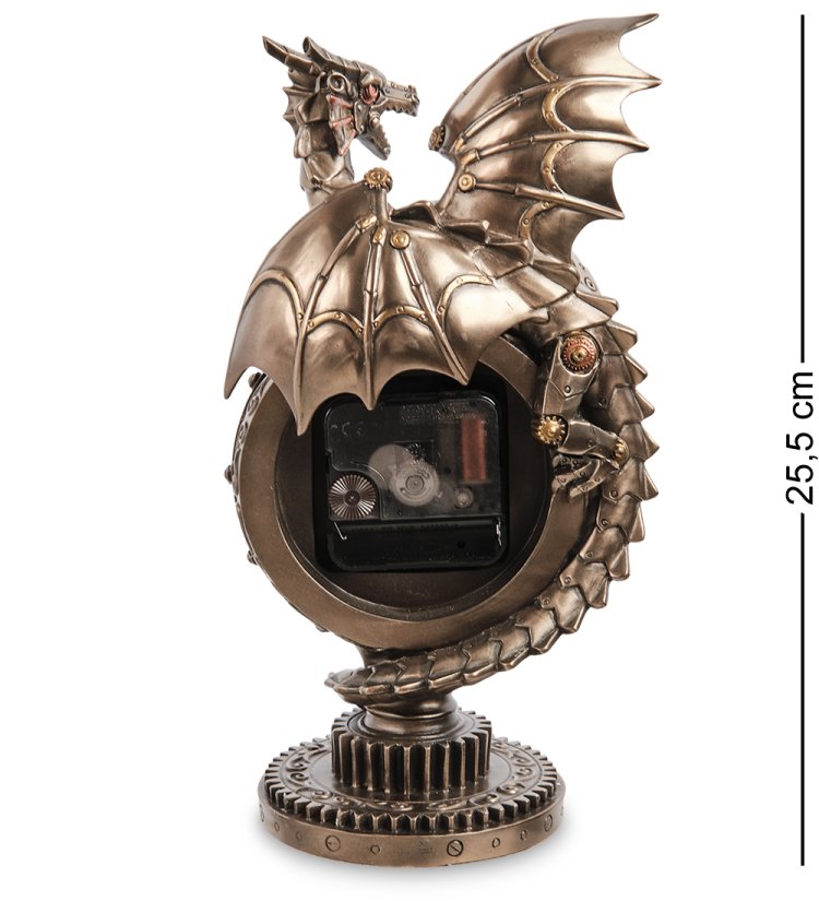 Настольные часы в стиле Стимпанк Дракон Veronese WS-1071, фотография с обратной стороны