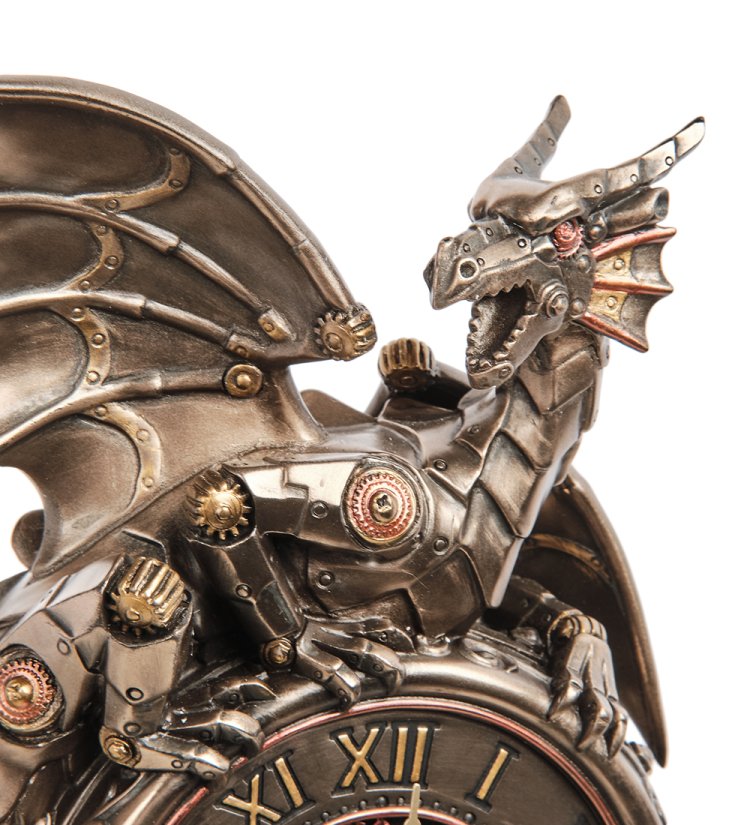 Настольные часы в стиле Стимпанк Дракон Veronese WS-1071, фотография крупным планом