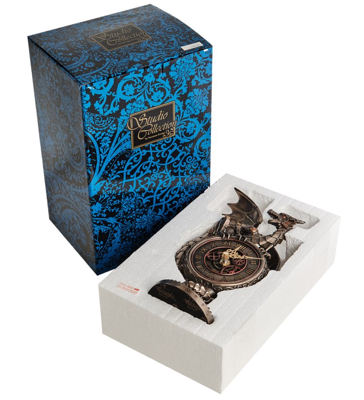 Настольные часы в стиле Стимпанк Дракон Veronese WS-1071, фотография в упаковке