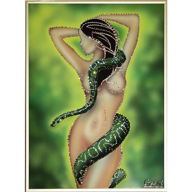 Картина Змей-искуситель c кристаллами Swarovski