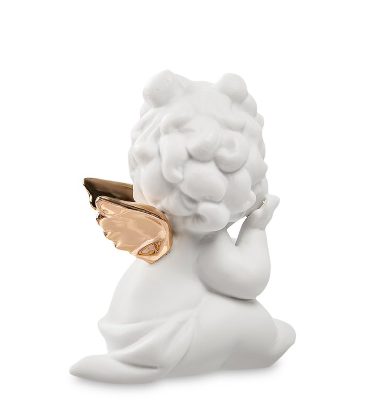 Статуэтка из бисквитного фарфора Задумчивый Амурчик с Золотыми крыльями Pavone JP-48/ 4, фотография со спины