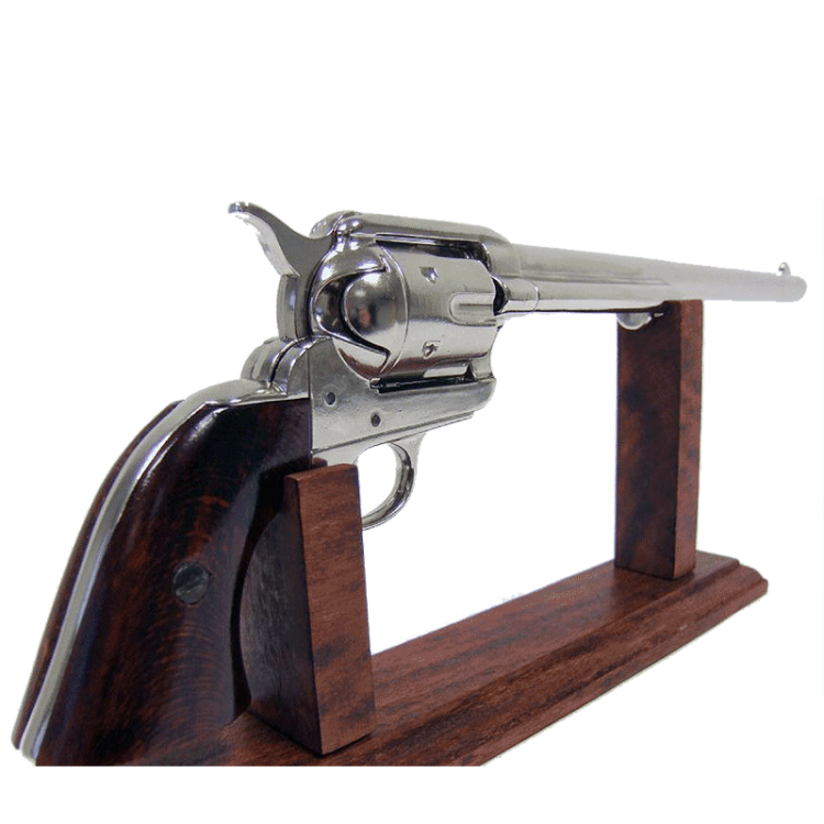 Макет Револьвера Миротворец с длинным серебристым стволом Denix 6303, фотография 3