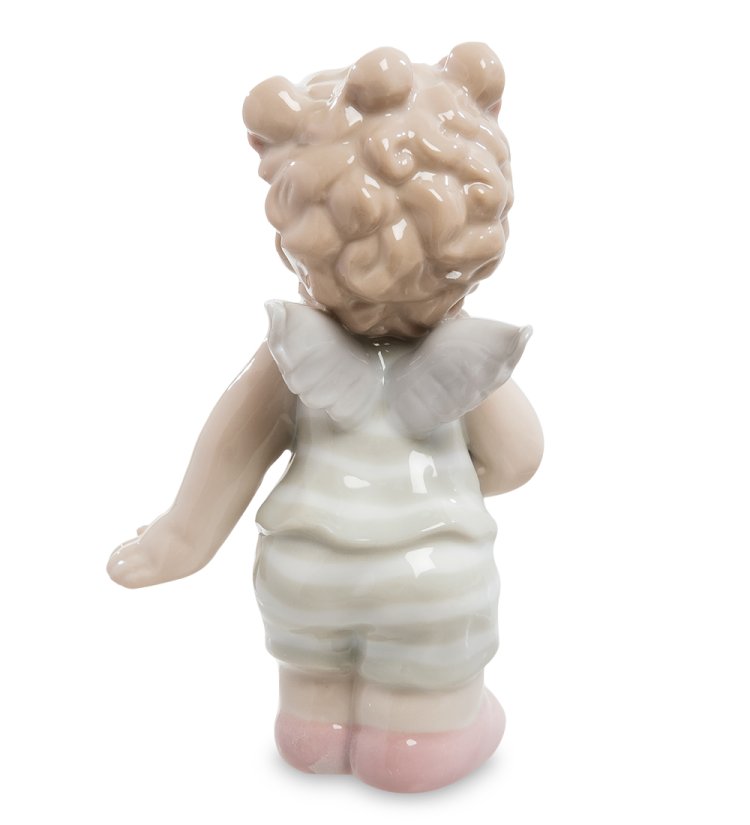 Статуэтка из фарфора Ангелочек-девочка в розовых ботиночках Pavone JP-36/30, фотография со спины