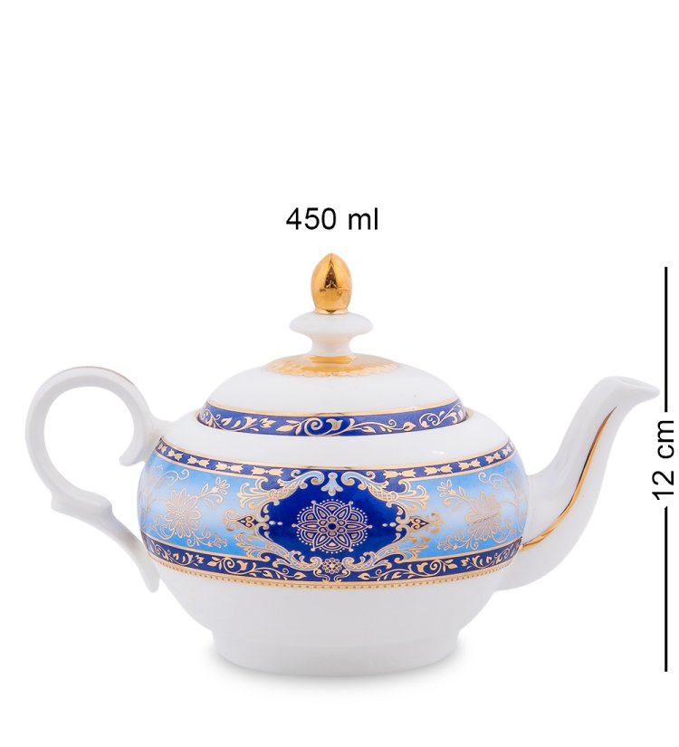 Чайная пара с чайником из фарфора Соло Флоренции Pavone JK- 19, фотография чайника