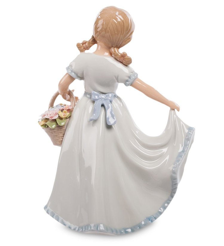 Статуэтка из керамики Девочка с корзинкой цветов Pavone CMS-20/ 1, фотография со спины