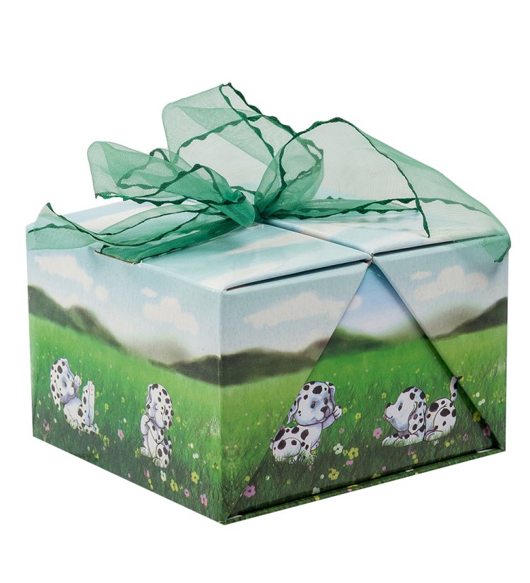 Фигурка из фарфора Играющий щенок Долматина Pavone JP-02/ 7, фотография коробки