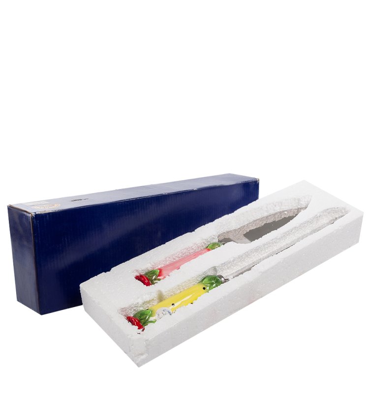 Набор для десерта нож и лопатка Pavone CMS-01/14, фотография в упаковке