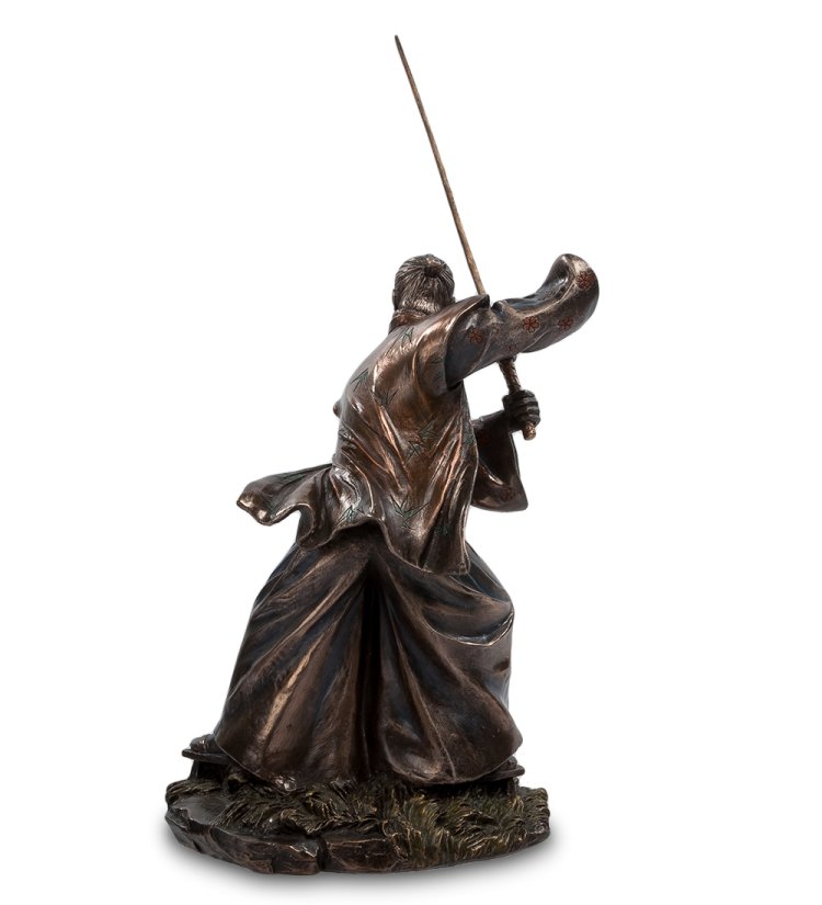 Статуэтка Медный Самурай с мечом Veronese WS-90/ 1, оборотная сторона