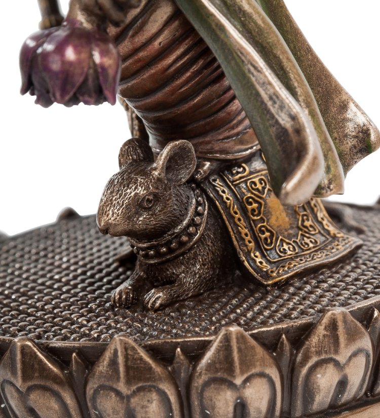 Статуэтка Ганеша на лотосе Veronese WS-540, увеличенный вид мышки