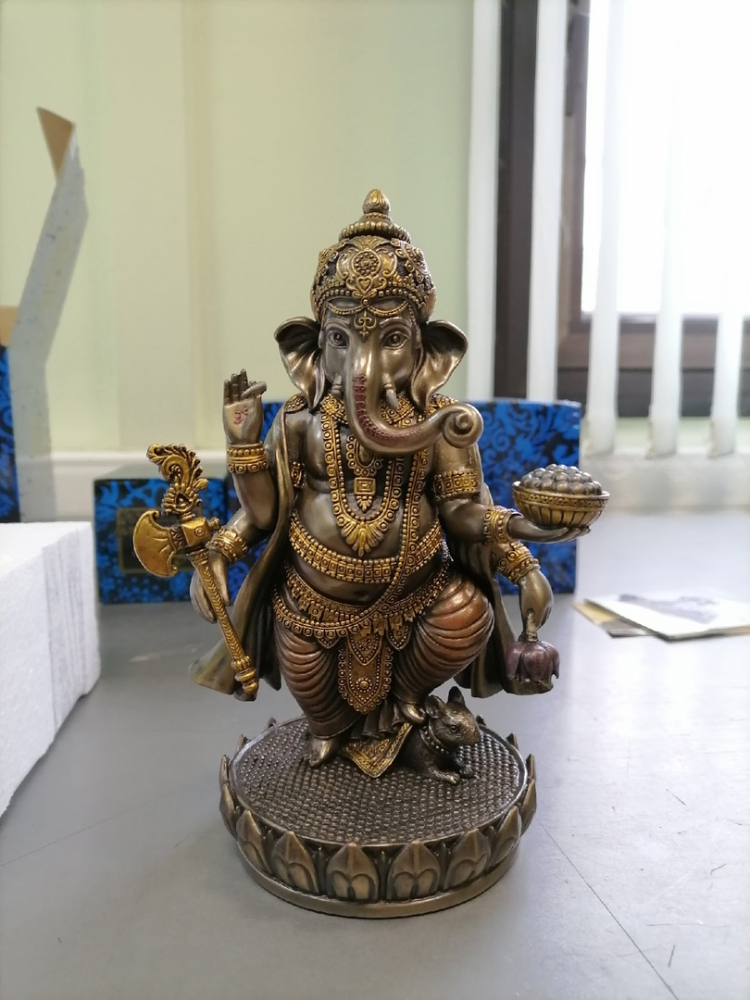 Статуэтка Ганеша на лотосе Veronese WS-540, фото со склада портретный вид