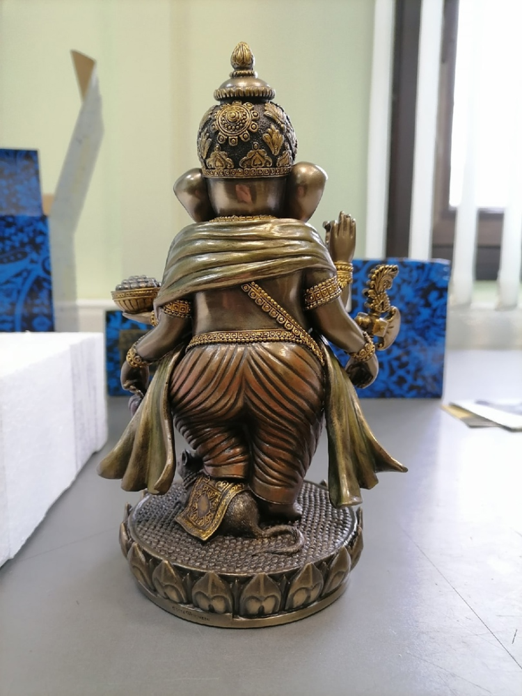 Статуэтка Ганеша на лотосе Veronese WS-540, фото со склада оборотная сторона