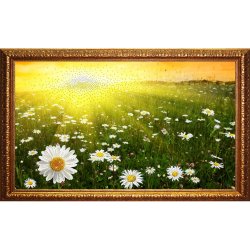 Картина Ромашковое поле 2 (в багете) c кристаллами Swarovski