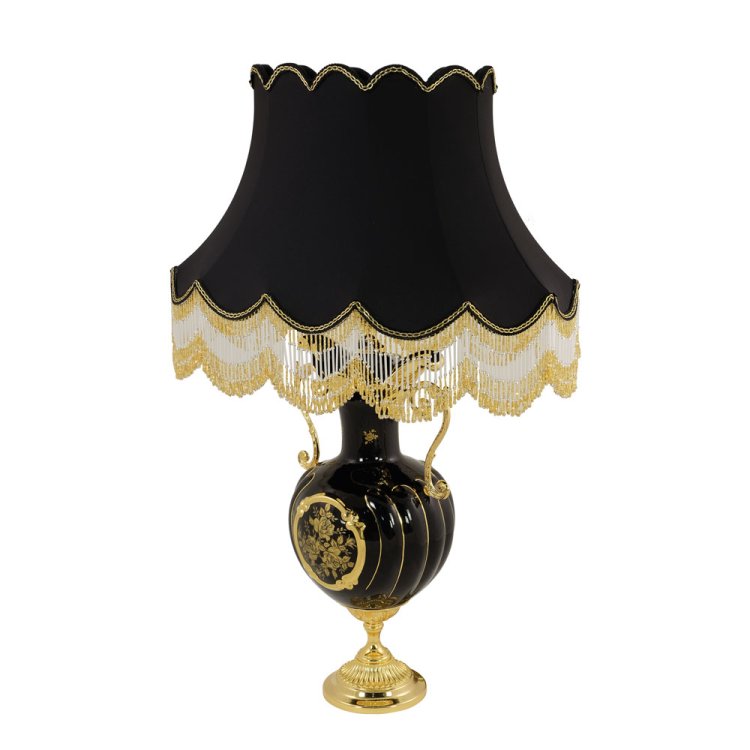 Черная Лампа с золотым декором коллекция Amante bnb Migliore De Luxe 27538, фотография сбоку