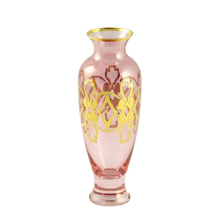 Ваза для цветов из розового хрусталя Venezia Migliori De Luxe 25550