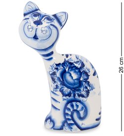 Фигурка Кот-Геoргий Голубая гжель