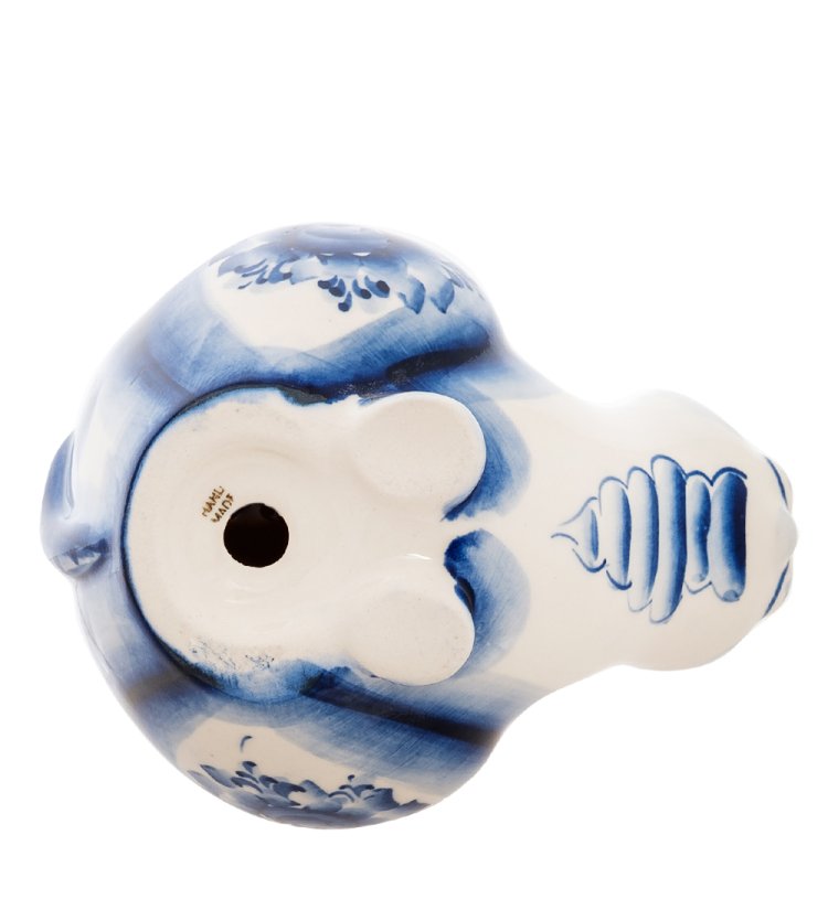 Копилка Пузатая Кошечка Голубая гжель ГЛ-517, фотография снизу