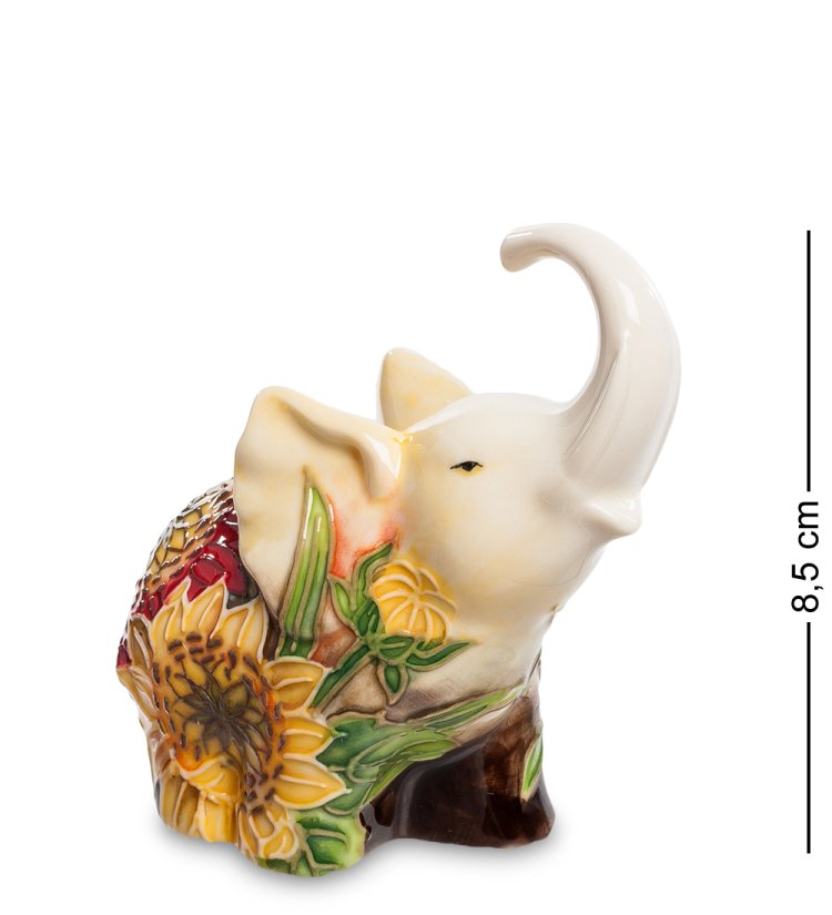 Статуэтка из фарфора Маленький Слоненок с подсолнухом Pavone JP-11/ 53