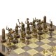 Шахматы Троянская война, коричневая доска, большие Manopoulos MP-S-19-C-54-BRO, фотография бронзовых фигур на доске