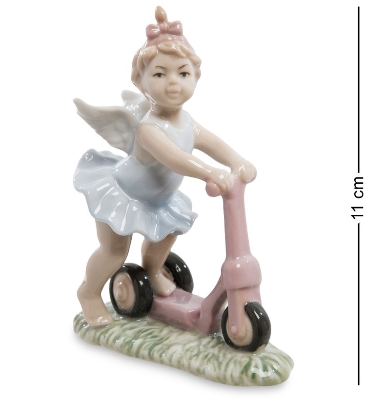 Статуэтка из фарфора Ангелочек девочка на самокате Pavone JP-36/31