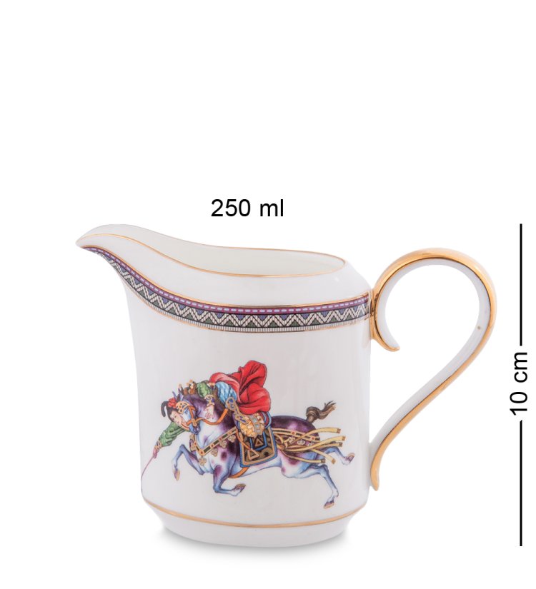 Чайный сервиз на 6 персон из фарфора Восточное Поло Pavone JK- 41, фотография молочника