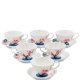 Чайный набор на 6 персон из фарфора Цветущая сакура Pavone JS-03