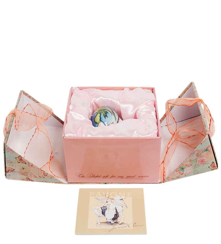 Фарфоровая Вазочка Хризантемы Pavone JP-97/32, фотография в упаковке