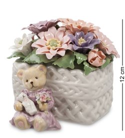 Музыкальная статуэтка Медвежонок с цветами