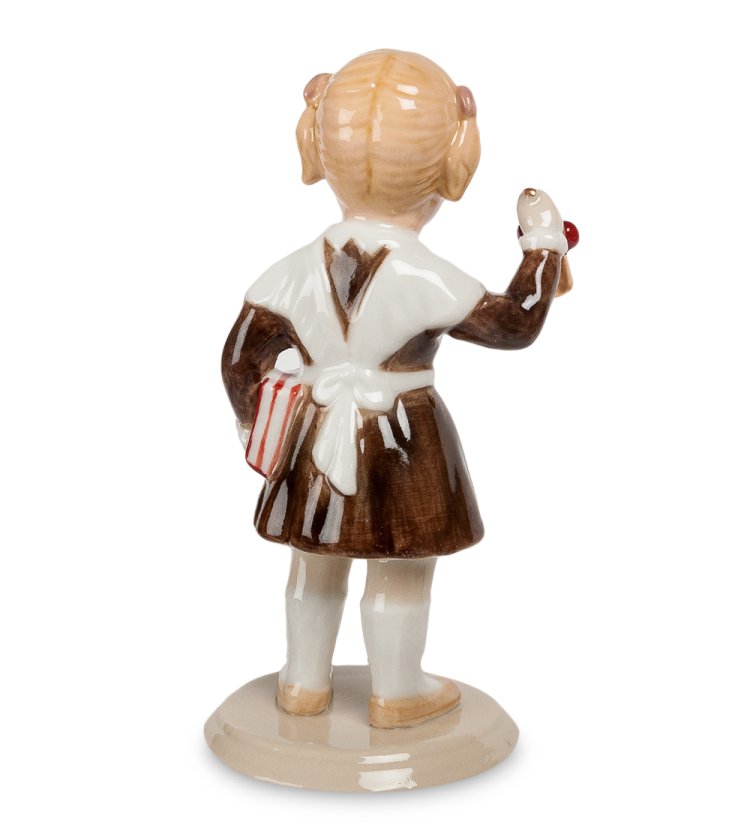 Статуэтка из керамики Первый звонок школьницы Pavone CMS-58/ 6, фотография со спины