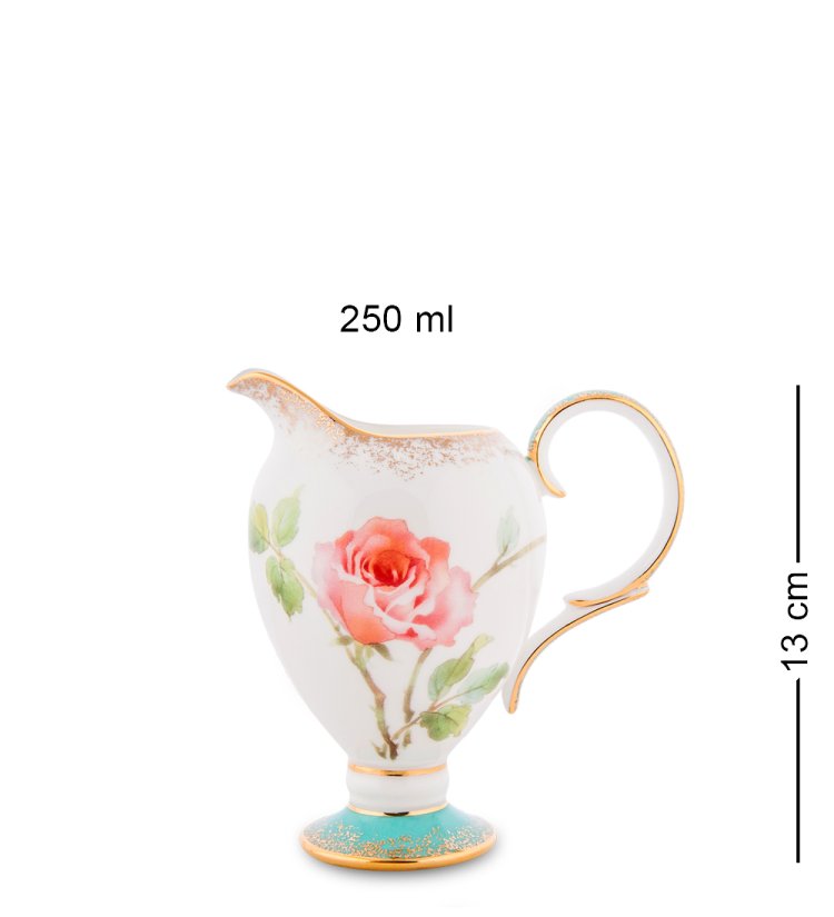 Чайный сервиз с тарелками на 6 персон Миланская Роза Pavone JK- 69, фотография молочника