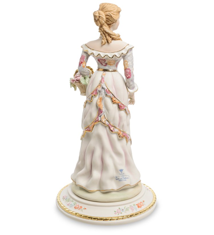 Статуэтка из керамики Девушка с розами Sabadin Vittorio SV- 75, фотография со спины