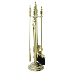 Каминный набор Наполеон 4 предмета на подставке, золотой