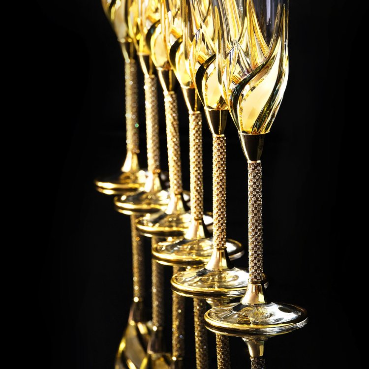 Набор бокалов для шампанского на 6 персон Delizia Migliori De Luxe 25612, вид профиль