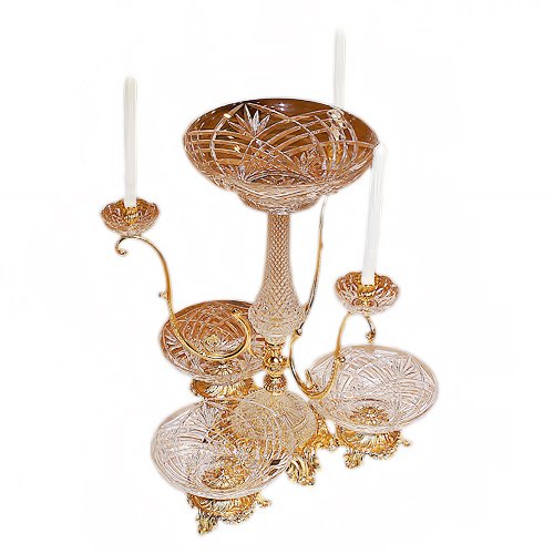 Ваза для фруктов с подсвечниками Изумрудный Город Cre Art CN10030