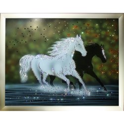 Картина Кони 2 c кристаллами Swarovski