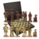 Шахматы на коричневой доске Рыцари Средневековья Manopoulos MP-S-12-C-44-BRO, вид перед доской