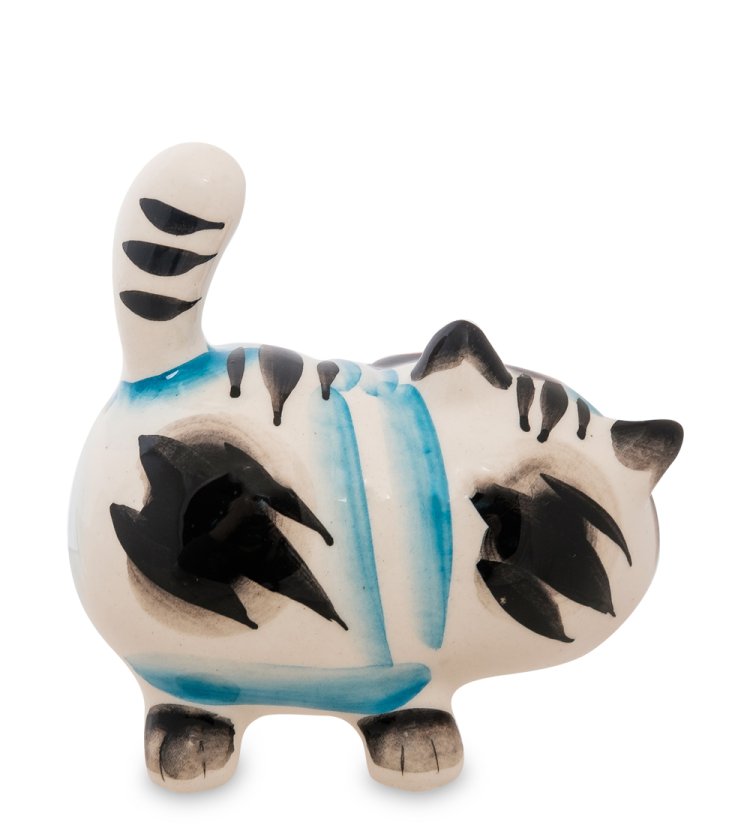 Фигурка Котик Барсик Цветная гжель ГЛ-145, фотография со спины