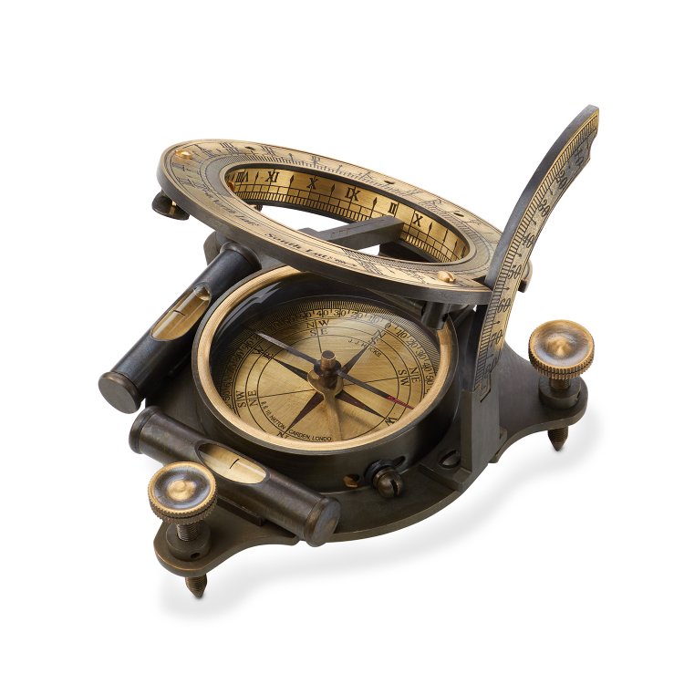Компас с солнечными часами Hetton Garden, вид профиль