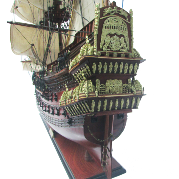 Модель парусного корабля Wasa, Швеция, 80 см, фотография кормы