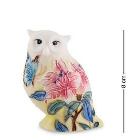 Статуэтка из фарфора Бело-Желтая Совушка в цветах