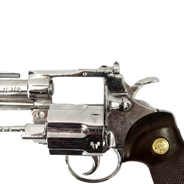 Макет Револьвера 357 Magnum 6-ти дюймовый серебристый Denix 6304, фотография барабана