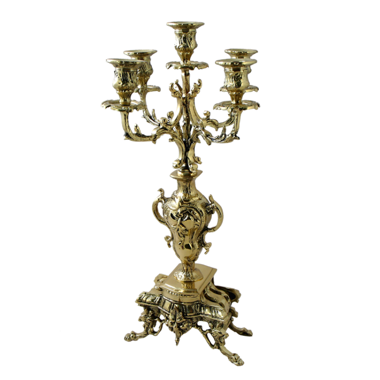 Бронзовые Каминные часы с канделябрами Пинья Bello De Bronze BP-2703364-D, фотография канделябра