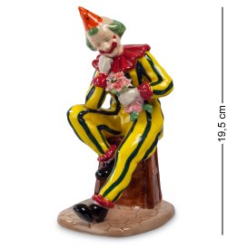 Статуэтка из фарфора Клоун с букетом цветов