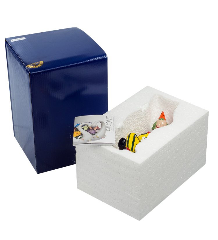 Статуэтка из фарфора Клоун с букетом цветов Pavone CMS-23/48, фотография упаковки