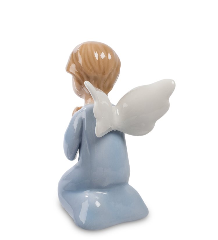 Статуэтка из фарфора Молящейся Ангел мальчик в голубом Pavone CMS-11/ 1, фотография со спины