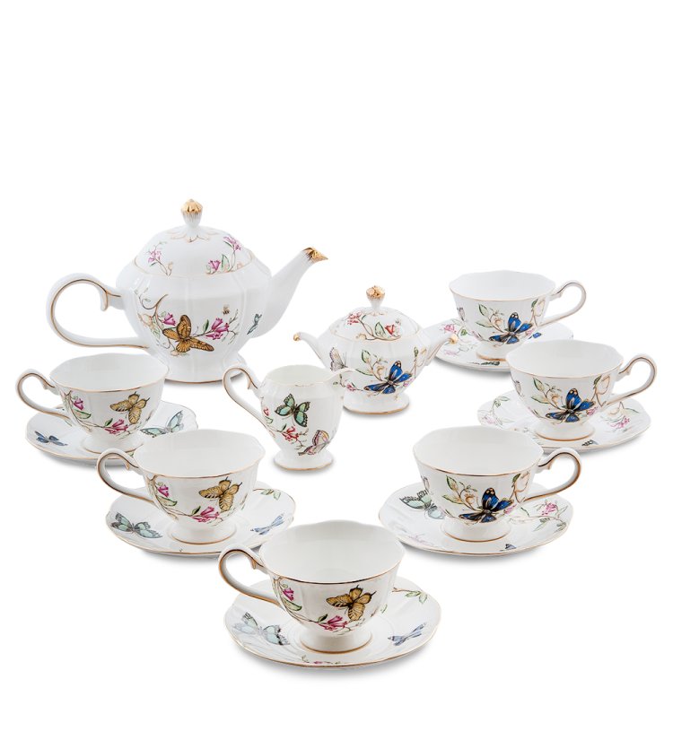 Чайный сервиз на 6 персон из фарфора Райский сад Pavone JK- 46